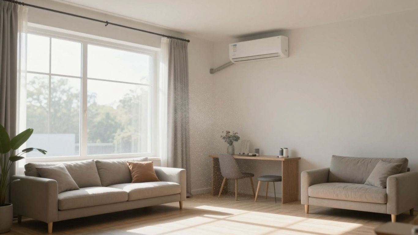 Clean living room with healthy air quality