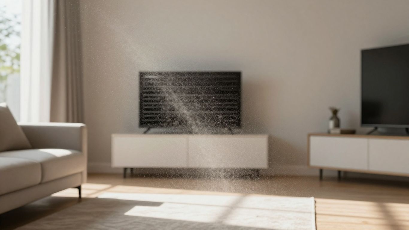 Clean air vent in a bright, modern living room.