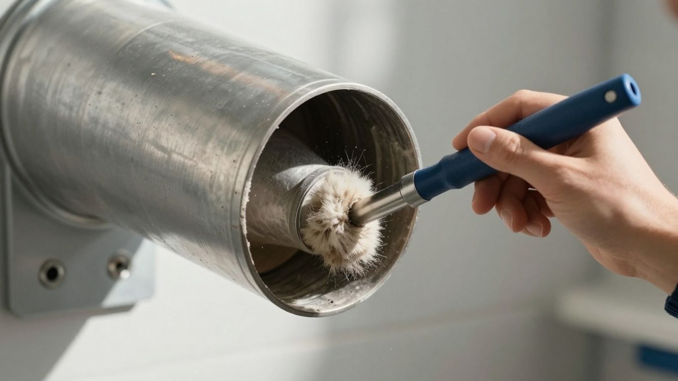 Professional cleaning inside an air duct.